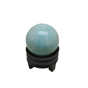 Sphère de pierre d'amazonite naturelle, gemme semi-précieuse, spécimen minéral artisanal, agate sculptée, Gujarat - Product Image 1