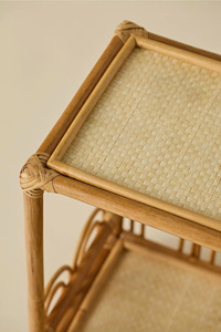 Mesa Auxiliar de Almacenamiento de ratán rectangular de mimbre Natural hecha a mano, muebles para el hogar de interior, perfecta para la decoración del hogar de la sala de estar - Product Image 2