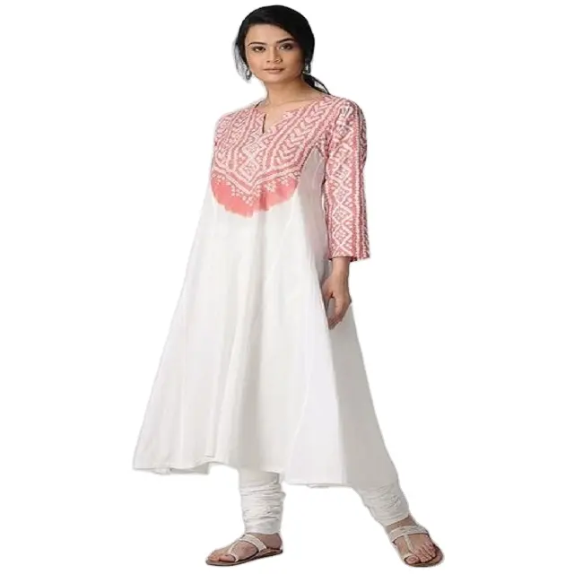 Fancy kurti for ladies rayon kurti with low price and high quality Women's Summer Boho Embroidery Mexican kurti in best style To