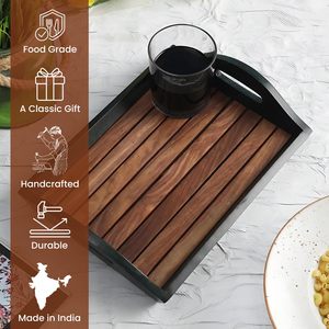 Juego de Bandejas Rectangulares de Madera Hechas a Mano de Primera Calidad, Multiusos, para Servir en el Hogar y la Oficina, Duraderas, Disponibles para Restaurantes y Cafeterías - Product Image 5