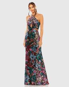 Vestido de fiesta de noche con cuentas de fiesta nocturna con vestido de novia largo antiestático sin mangas y cuello Halter para deslizamiento de Graduación - Product Image 5