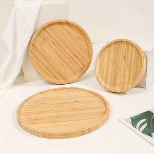 Ensemble d'assiettes rondes classiques assiettes à dîner en bois vaisselle en bois de bambou ensembles de vaisselle marque privée accepter - Product Image 2