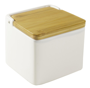 Saliera quadrata in ceramica e bambù da 680 ml. (Ibili 714810) - Product Image 1