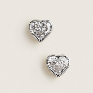 Boucles d'oreilles clous en or massif 14 carats avec diamant de laboratoire 1,00 carat serti en forme de cœur, cadeau idéal pour un anniversaire de mariage - Vente flash - Product Image 2