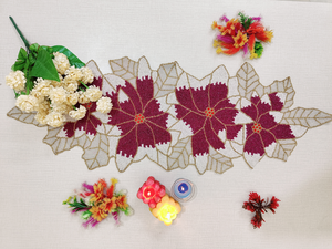 Elegante corredor de cuentas bordado camino de mesa para Hotel boda mesa de comedor uso hecho a mano clásico decoración Floral corredor disponible - Product Image 3