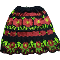 Minifalda Bohemia Bordada para Mujer Talla Grande, Estilo Primavera, con Flores Hechas a Mano, de Algodón