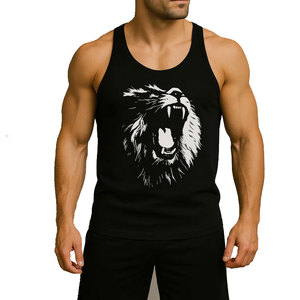 Camiseta sin mangas personalizada OEM para hombre, camiseta sin mangas con estampado de logotipo de gimnasio de poliéster spandex de primera calidad, tela de secado rápido elástica en cuatro direcciones, ropa deportiva atlética - Product Image 1