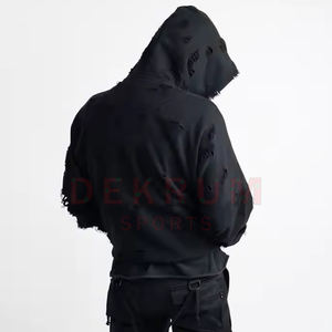 Produit en ligne de qualité supérieure nouvel article hommes sweat à capuche en détresse mode classique porter des vêtements confortables sweat à capuche en détresse - Product Image 2