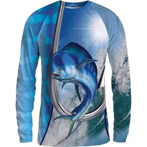 Customized UPF 50 shirt Quick dry fishing shirt Polyester long sleeve shirt Men's <b>sunscreen</b> summer shirt - Product Image 2