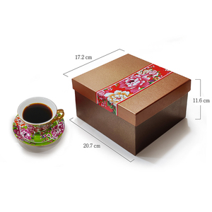 Ensemble tasse et soucoupe à café en porcelaine à motif pivoine Shin Tai Yuan, cadeau en céramique de luxe pour cadeaux d'affaires - Product Image 3