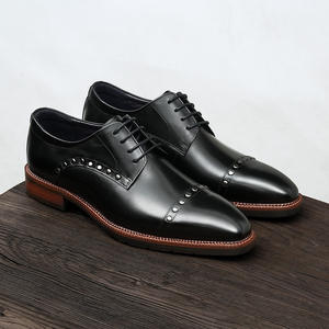 Zapatos Oxford de Cuero Vacuno de Primera Calidad con Tacón Acolchado y Diseño Antideslizante, Zapatos de Vestir para Caballeros - Product Image 1