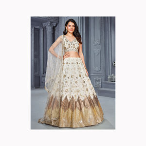 Best Seller tradicional étnico indio paquistaní Lehenga & Dupatta Set Georgette con bordado trabajo costura completa ropa de fiesta - Product Image 2