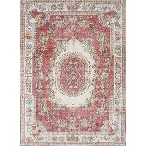 Tapis en laine noué à la main de grande taille, motif médaillon rouge et orange, pour salon, couloir rectangulaire - Pae-2290 - Product Image 1