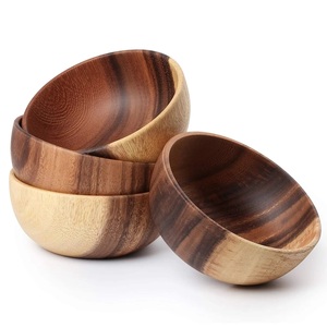Salade De Luxe En Bois D'acacia Vaisselle De Haute Qualité Maison Cuisine Moderne Vintage Bol Jetable En Bois Massif - Product Image 1