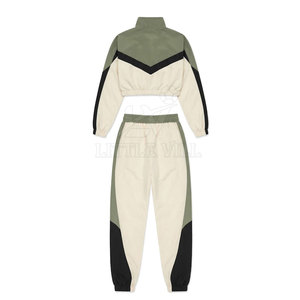 Ensemble de survêtement classique pour femme, coupe courte, avec cordon de serrage, couleur unie, élégant, décontracté, veste d'entraînement et pantalon de jogging, séchage rapide, léger, design personnalisé - Product Image 6