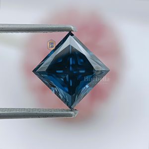 Moissanita de corte princesa de 1.0ct hecha a mano certificada y 20.0ct diamantes sueltos cortados a mano joyería verde - Product Image 3