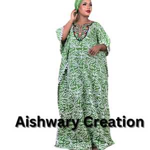 Royal African Retro Maxi Hippie Boho Hawaii Estampado Hand-Tie Dye Algodón Batiki Kaftan Thai Bordado Plus A-Line Modest - Product Image 2
