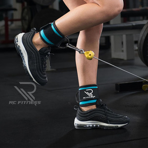 Correa de Tobillo Ajustable RC Fitness Wear, Hebilla de Tobillo de Cuero y Algodón con Espuma, Entrenador de Fuerza de Piernas Portátil y Ligero para Cable de Gimnasio - Product Image 5