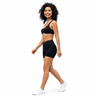 Ensemble de sport pour femme, soutien-gorge asymétrique et short taille haute à découpe triangulaire, tenue de yoga en nylon et élasthanne, vêtements de sport OEM ODM