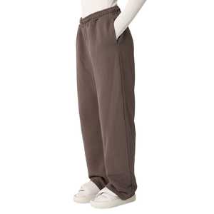 Custom Logo Mid Eco-Friendly 100% Cotton Oversized Drawstrings Stacked <b>Pants</b> Men Flared Sweatpants <b>Vintage</b> Blank Baggy Wide Leg - Product Image 1