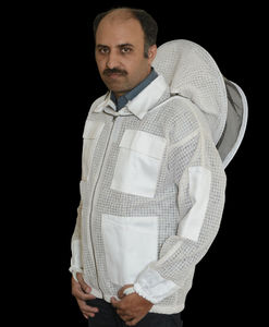 Veste d'apiculture en coton à 3 couches avec motif d'abeille ventilé, vêtement de sécurité de haut niveau avec voile en maille anti-piqûres - Product Image 4