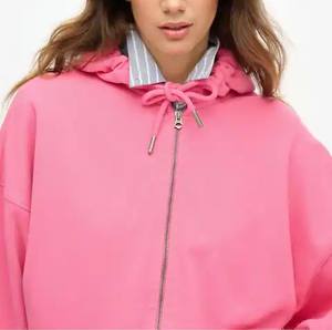 Haute qualité personnalisable respirant doux sweat à capuche pour femmes grande taille brodé Logo femmes sweat automne fermeture éclair plein solide - Product Image 4