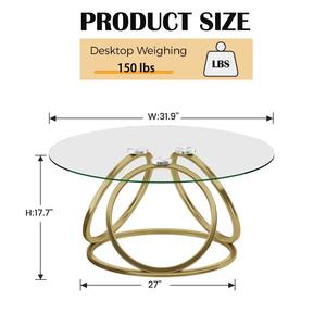 Mesa de Centro Moderna de Lujo en Metal Dorado con Tapa de Espejo y Marco Dorado, Muebles de Sala de Estar, Decoración Elegante para el Hogar - Product Image 6