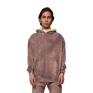 Sweat à capuche vintage noir délavé 2025, 100 % coton, coupe classique, respirant, logo personnalisé, prix de gros, prix abordable, OEM - Product Image 1