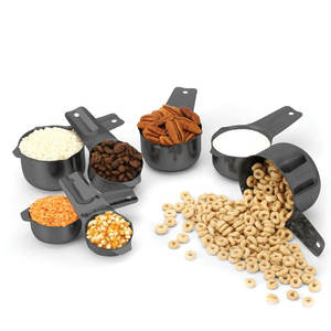 ถ้วยตวงสแตนเลสโลหะเคลือบผงสีดำสำหรับเครื่องครัวอุปกรณ์วัดคุณภาพทนทานอุปกรณ์อบใช้ในบ้าน - Product Image 2