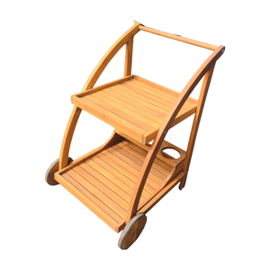 Chariot à thé en bois de haute qualité Design incurvé 65x50x80cm Plateau de service en plastique pour rangement de cuisine Usage domestique MEUBLES DONG NAI - Product Image 1