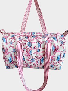 Bolsa de Viaje de Corduroy Rosa y Azul con Diseño de Tortuga, Bolsa de Lona de Gran Capacidad - Product Image 5