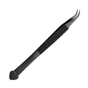 แหนบต่อขนตาแบบมืออาชีพ สแตนเลสสตีล ปลายเรียบ จับถนัดมือ รูปทรงหัวใจ - Product Image 4