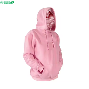 Vente en gros : Sweat à capuche oversize à col montant, épais, en molleton French Terry, en coton thermique, imprimé personnalisé, teint uni, hiver - Product Image 3