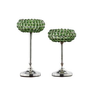 Support de bougie chauffe-plat en cristal vert et en métal de conception attrayante pour la maison et le support de bougie de décor de table de Noël - Product Image 1