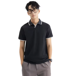 Polo de golf et de tennis classique à manches courtes pour homme, en mélange de coton de haute qualité, coupe ajustée, idéal pour l'école et le quotidien, style décontracté chic. - Product Image 4