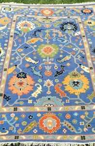 Alfombra de Lana Oushak Anudada a Mano, Multicolor, para Sala de Estar, Oficinas, Hoteles, Habitación Infantil - Product Image 2