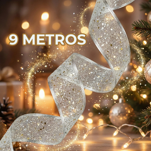 Nastri Natalizi in Tessuto Scintillante Oro, Argento e Rosso - Confezione Assortita - Product Image 4