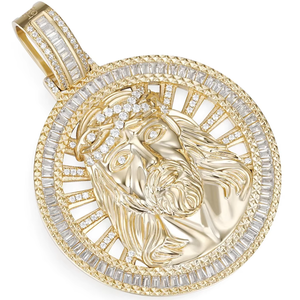 Pendentif Jésus Hip Hop en Moissanite Plaqué Rhodium avec Couronne d'Épines, Cadeau - Product Image 1