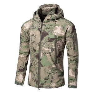 Ropa de caza peluda de piel de lana para hombre, traje de caza, abrigo de bosque peludo del desierto, rompevientos holgado, uniforme táctico de camuflaje - Product Image 2