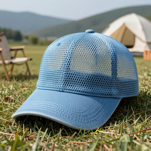 Men's & Women's Custom Logo Embroidered Baseball Trucker Cap Half <b>Mesh</b> Cotton 5 Panel Fitted Sporty Blank Hat for Children - Product Image 3