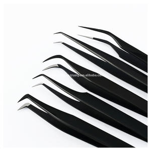 Pinzas para Extensión de Pestañas con Punta de Fibra de Marca Privada, Rectas y Curvas, Antideslizantes, Herramienta para Artistas de Pestañas, Probadas a Mano - Product Image 3