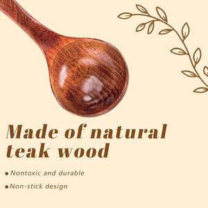 3PCS <b>Wooden</b> Ladle Spoon Set, Non-Stick <b>Wooden</b> Spoons Soup Cooking Spoons Natural Teak Wood <b>Kitchen</b> <b>Utensils</b> for Cooking - Product Image 3
