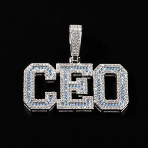Colgante de Lujo Personalizado con Letra VVS, Diamante Moissanite, Plata de Ley 925, Bañado en Rodio, Alto Brillo, para Unisex - Product Image 2