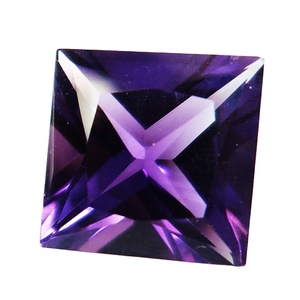 Forme carrée de haute qualité personnalisée taille libre coupe à facettes pierre précieuse en vrac améthyste violette naturelle pour la fabrication de bijoux utilisation OEM - Product Image 3