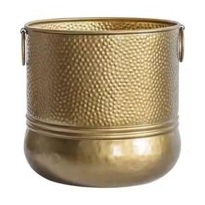 Modern Decorative <b>Gold</b> Metal <b>Planters</b> Top Selling Ribbed Design for Home Garden & Living Room Flower Pots & <b>Planters</b> - Product Image 3