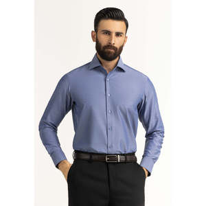 Chemises habillées décontractées pour hommes coupe moderne 100 % coton popeline à col boutonné, motif uni et rayé, tailles XL et 3XL - Product Image 5