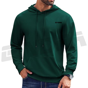Être humain hommes sweat à capuche bleu coupe régulière pull sweat coton mélange doux chaud élégant casualwear streetwear oem odm - Product Image 6