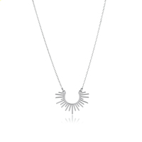 Collier tendance avec pendentif en forme de soleil levant, design simple, fait à la main en Turquie, argent sterling 925, bijoux de mariage, de fiançailles et de fête