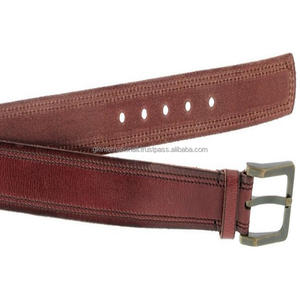 Vente en gros de ceintures en cuir décontractées à la mode pour le travail et les affaires Ceinture en laiton antique à boucle unique pour hommes en cuir véritable - Product Image 6