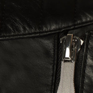 Blouson en cuir d'agneau à double fermeture éclair, chaud et respirant, pour motard - Product Image 3